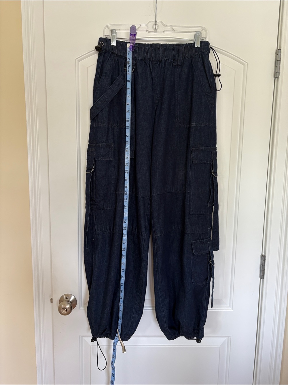 Forever 21 Navy Blue Denim Jogger Pants - Picture 9 of 11